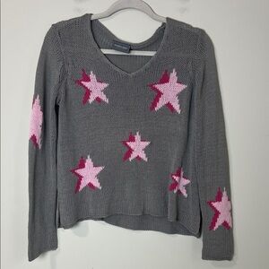 Wooden‎ Ships gray knit v-neck sweater STARS size XS